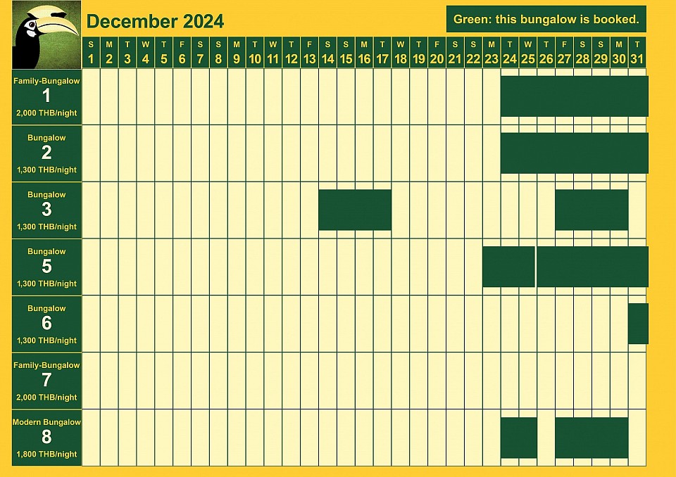 Bookings for December 2024